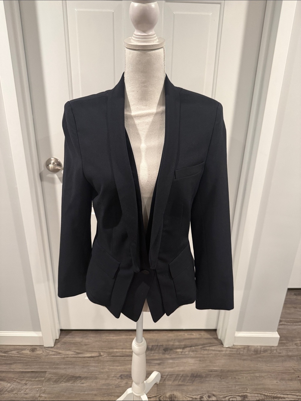 A.L.C Navy Shawl Collar Tuxedo Blazer One Button Jacket Size 8